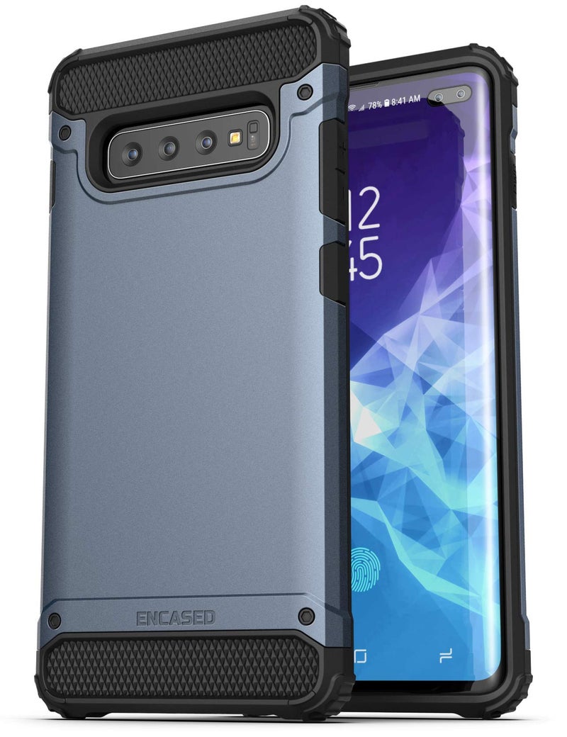 ENCASED Heavy Duty Galaxy S10 Plus Case (2019 Scorpio Series) Military Grade Rugged Phone Protection Cover (for Samsung Galaxy S10+) Slate Blue - Image 1